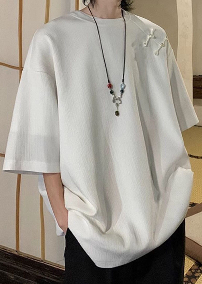 T Men Half Cotton Green Solid Shirts Fluorescent Loose Button