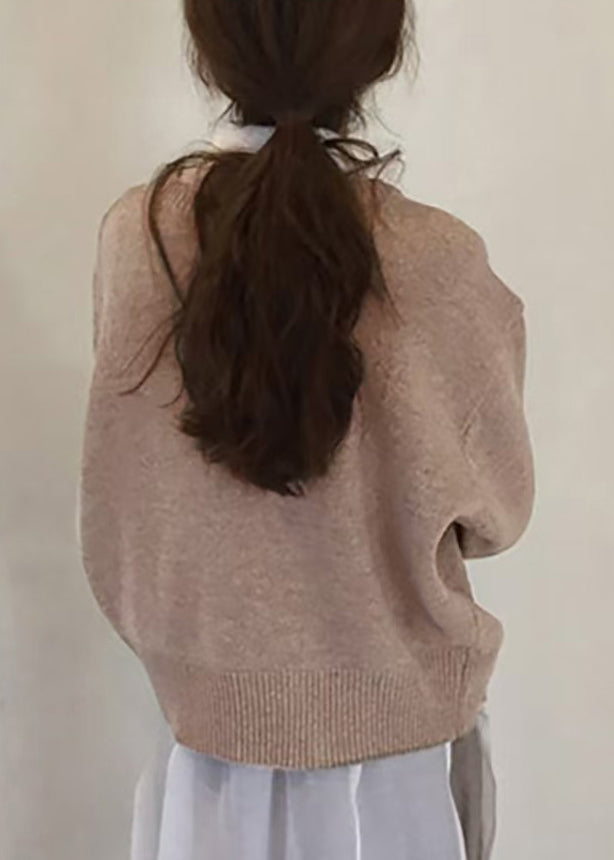 Knit Green Button Spring Coat Solid Loose Asymmetrical