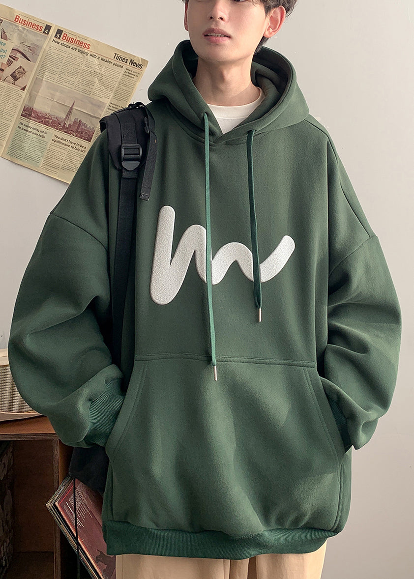 Loose Grey Hooded Pockets Cotton Men Sweatshirt Spring YQ028