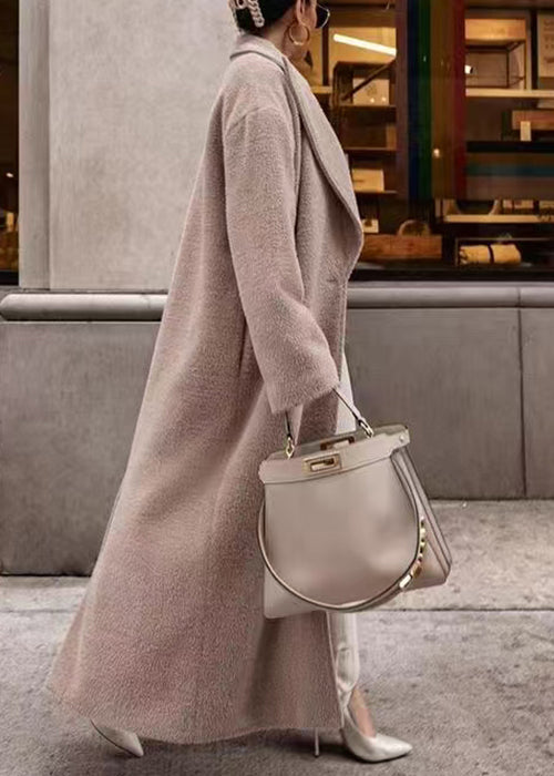 Coat Collar Peter Button Pan Long Spring Khaki Pockets Loose