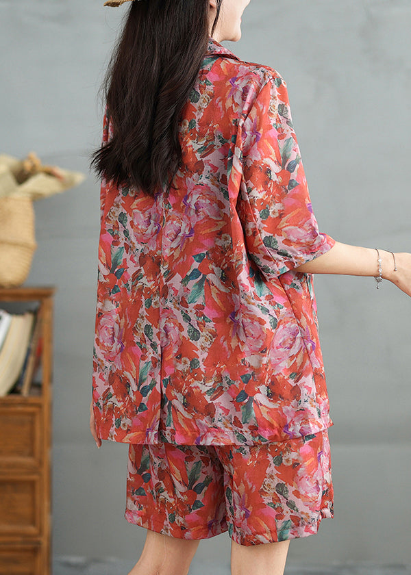 Loose Cotton Pan Shorts Print Pieces Collar Two Peter And Coat