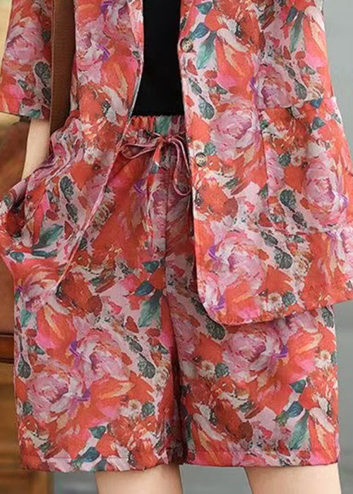 Loose Cotton Pan Shorts Print Pieces Collar Two Peter And Coat