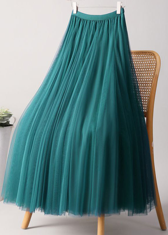 Loose A Skirts Waist Elastic Tulle Line Pink