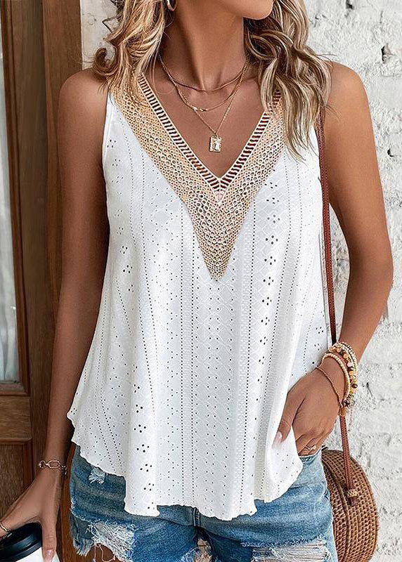 Tank Out Loose Thin Pink Sleeveless Hollow