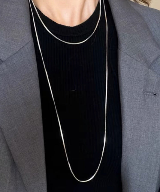 Steel Double Silk Stainless Loose Necklace Layer