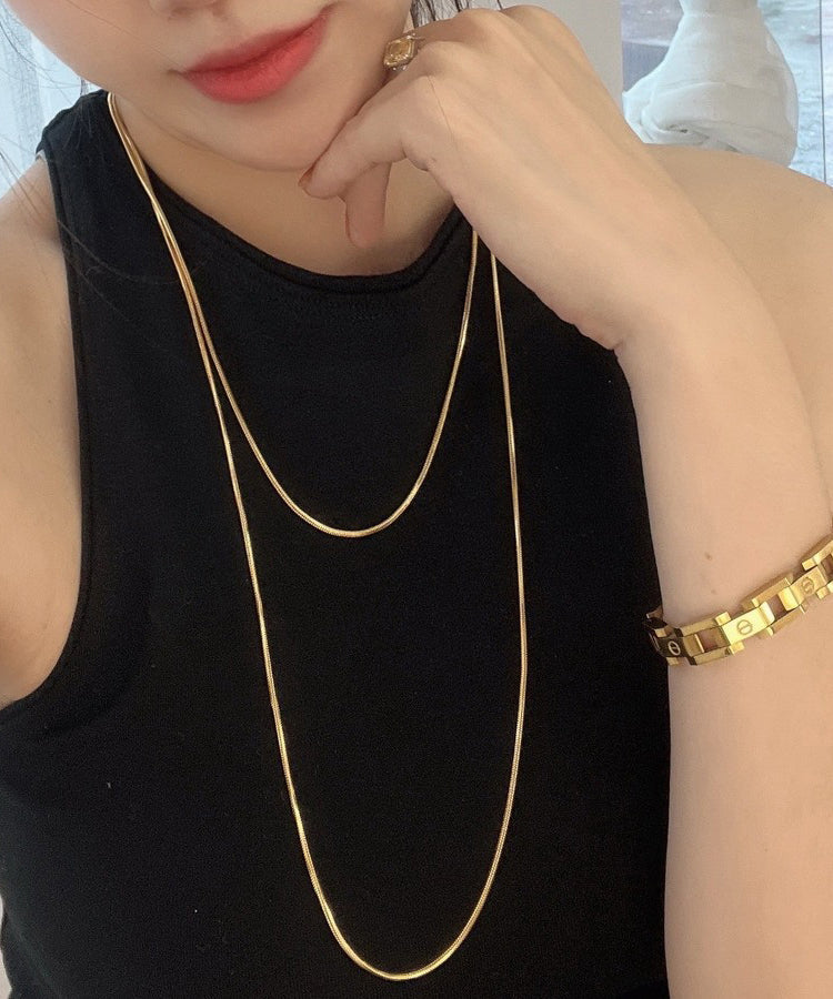 Steel Double Silk Stainless Loose Necklace Layer