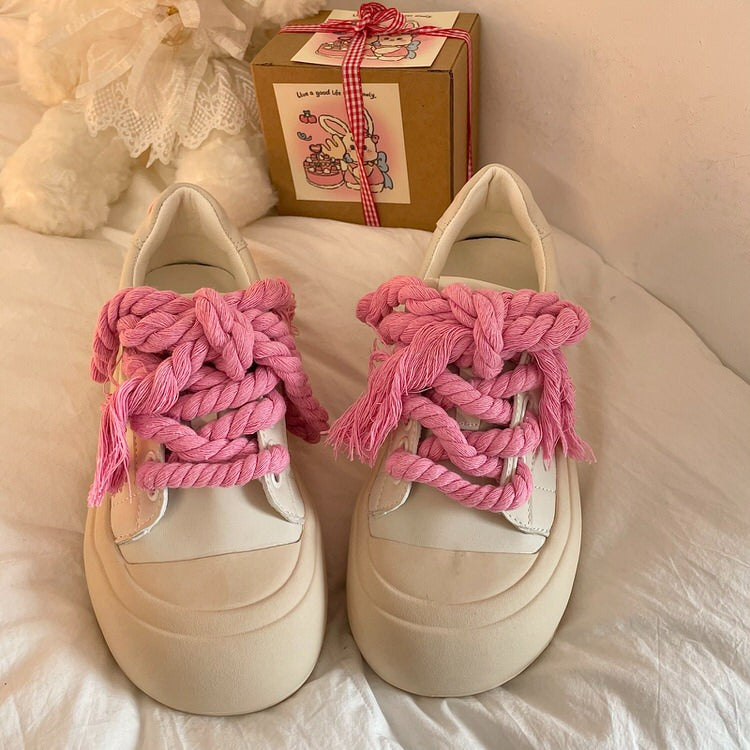 Pink Heart Chunky Sneakers