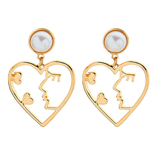 Face Heart Earrings