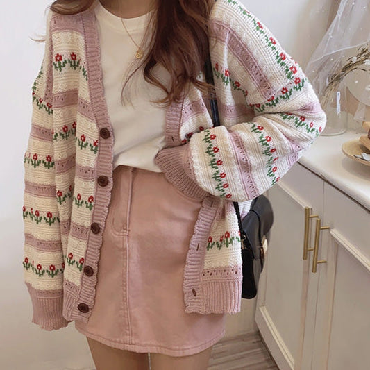 Cardigan fleuri de jardin