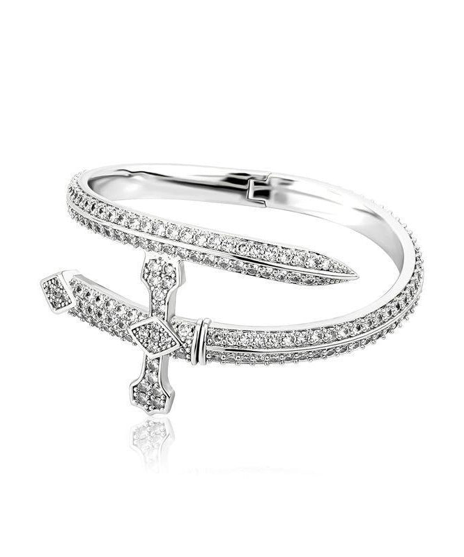 Of Bracelets Silver Men Zircon Silk Sterling Justice Sword