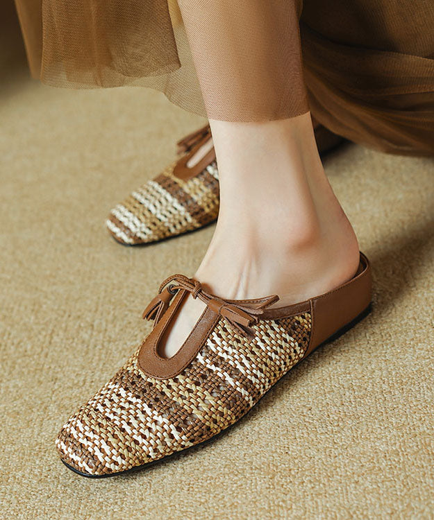 Minimally Sandals Lace Slide Splicing Breathable Up Casual Beige