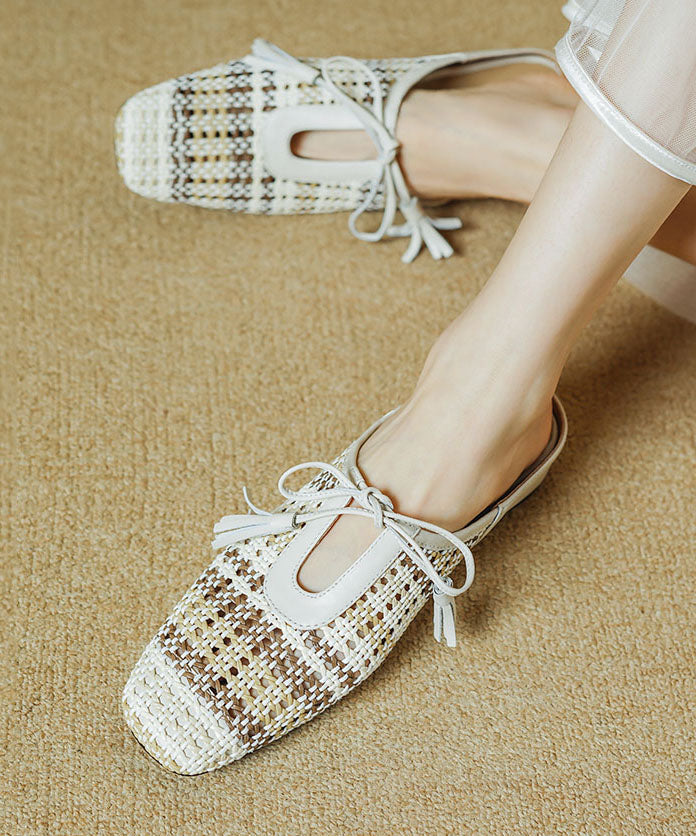 Minimally Sandals Lace Slide Splicing Breathable Up Casual Beige