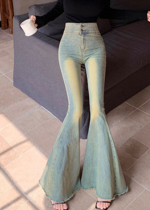 Modern Blue High Waist Denim Bell-bottom Trousers Spring YP019