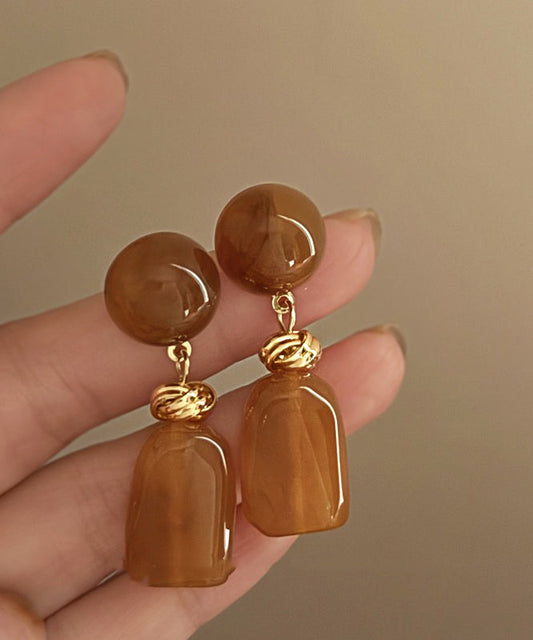 Modern Coffee Acrylic Alloy Resin Drop Earrings PO035