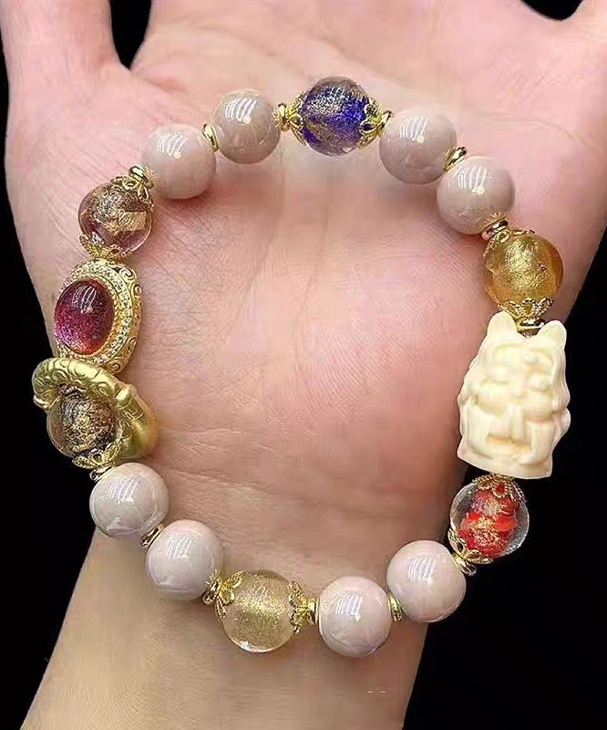 Glaze Colorblock Ceramic Gold Coloured Ancient Chain Modern