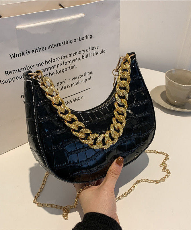 Green Bags Shoulder Chain Modern Leather Faux Linked