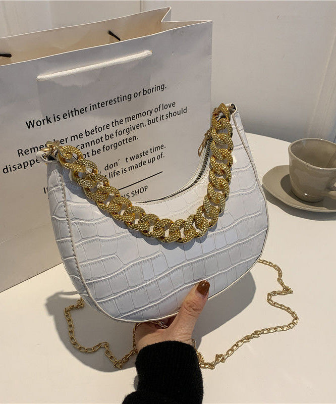 Green Bags Shoulder Chain Modern Leather Faux Linked