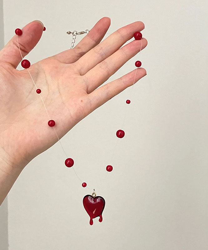 Pendant Love Beading Mulberry Necklace Modern Alloy