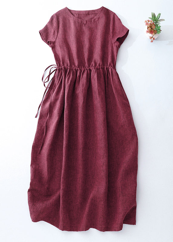 Mulberry Long Dress Modern Linen Summer Cinched