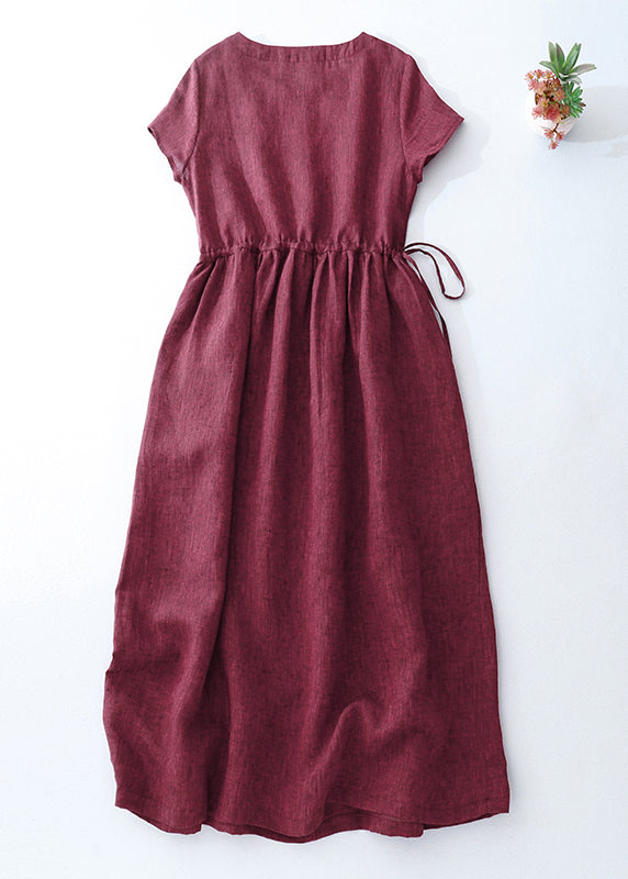 Mulberry Long Dress Modern Linen Summer Cinched