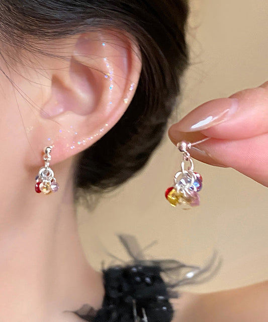 Beads Modern Rainbow Alloy Drop Zircon Earrings
