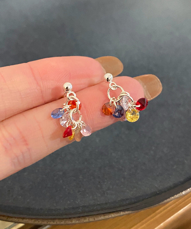 Beads Modern Rainbow Alloy Drop Zircon Earrings