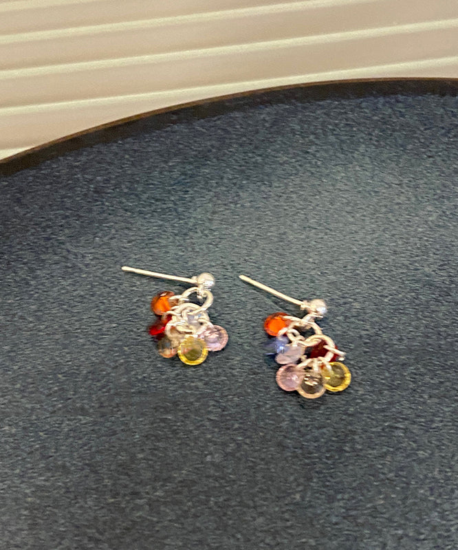 Beads Modern Rainbow Alloy Drop Zircon Earrings