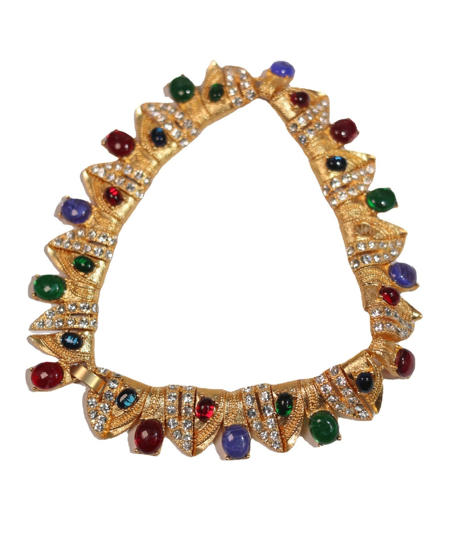 Modern Rainbow Ancient Gold Zircon Gem Stone Choker GH1029