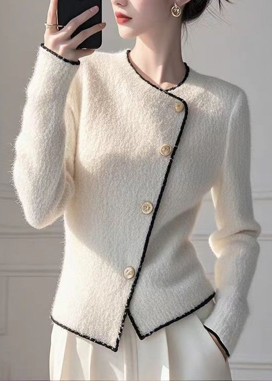 Modern Red O Neck Button Knit Slim Fit Coat Spring YY035