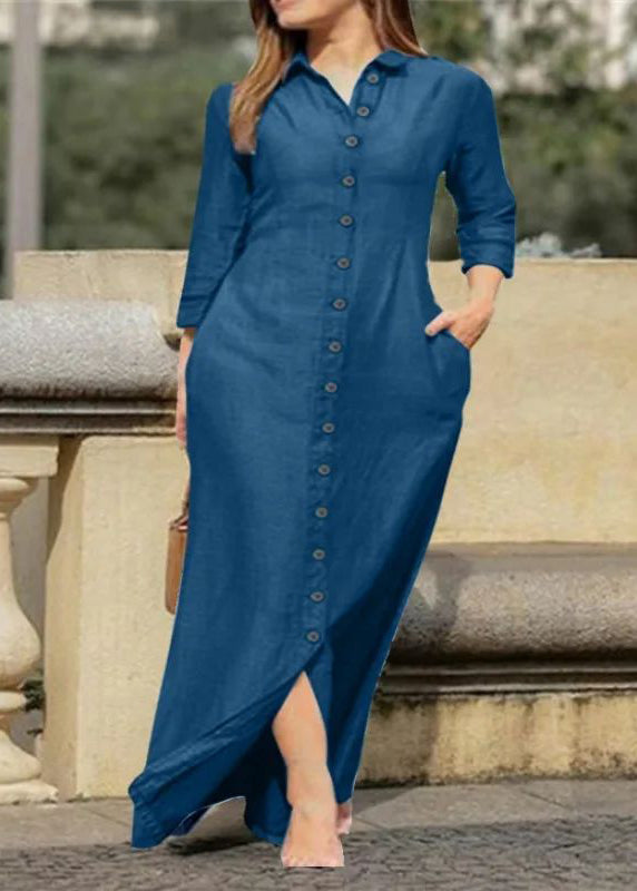 Dress Long Collar Button Natural Pan Fall Peter Shirts Black