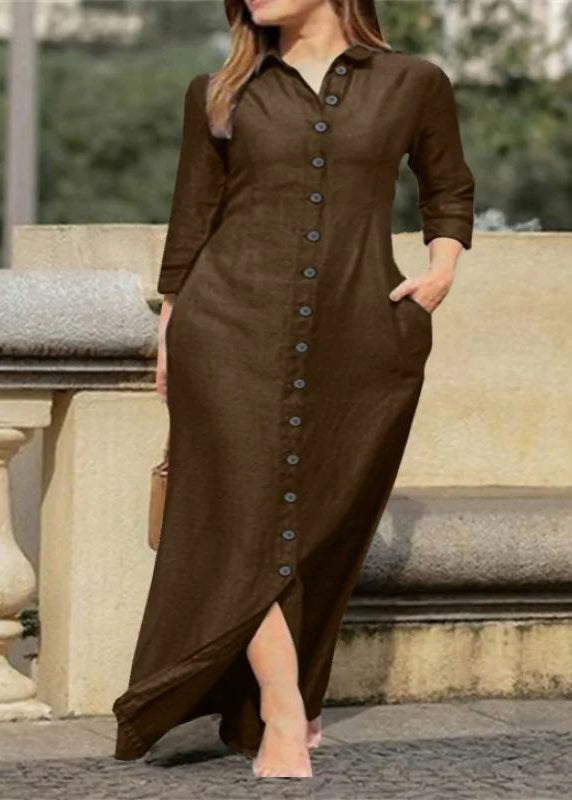 Dress Long Collar Button Natural Pan Fall Peter Shirts Black