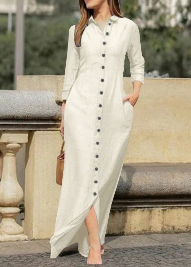 Dress Long Collar Button Natural Pan Fall Peter Shirts Black