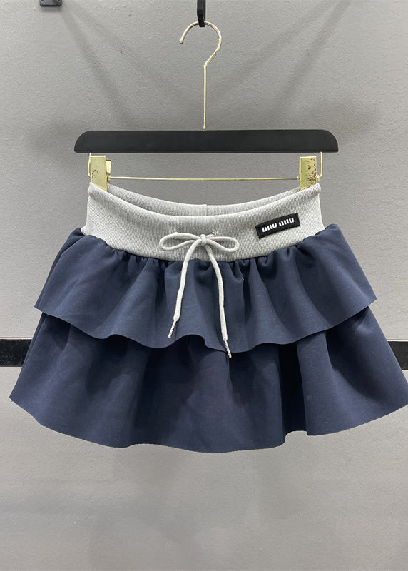 Waist Skirts Grey Natural A Drawstring Line Elastic