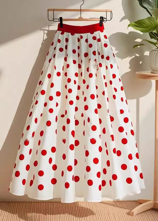 Skirts A Print White Line Natural Dot