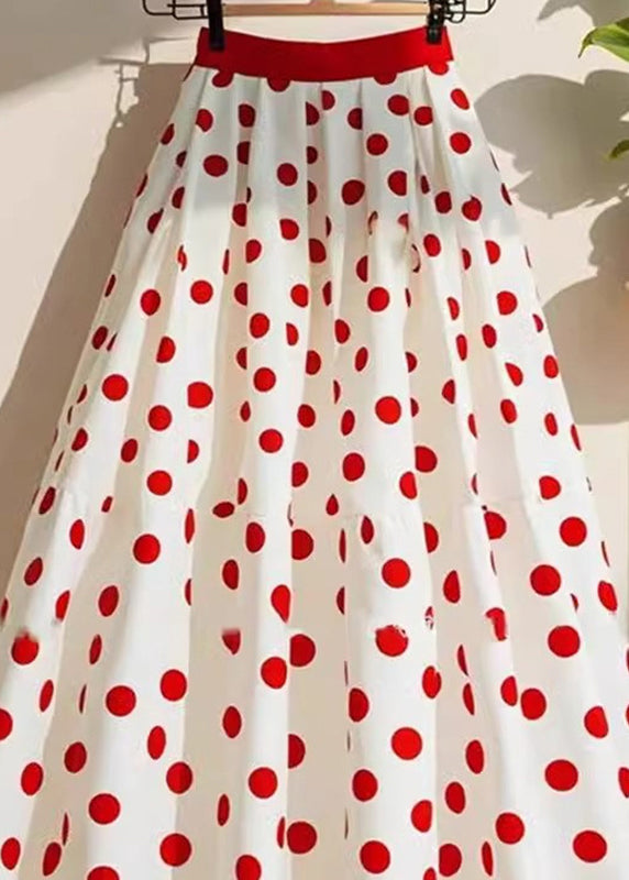 Skirts A Print White Line Natural Dot