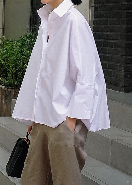 Solid Peter Shirts White Pan Collar Natural Spring