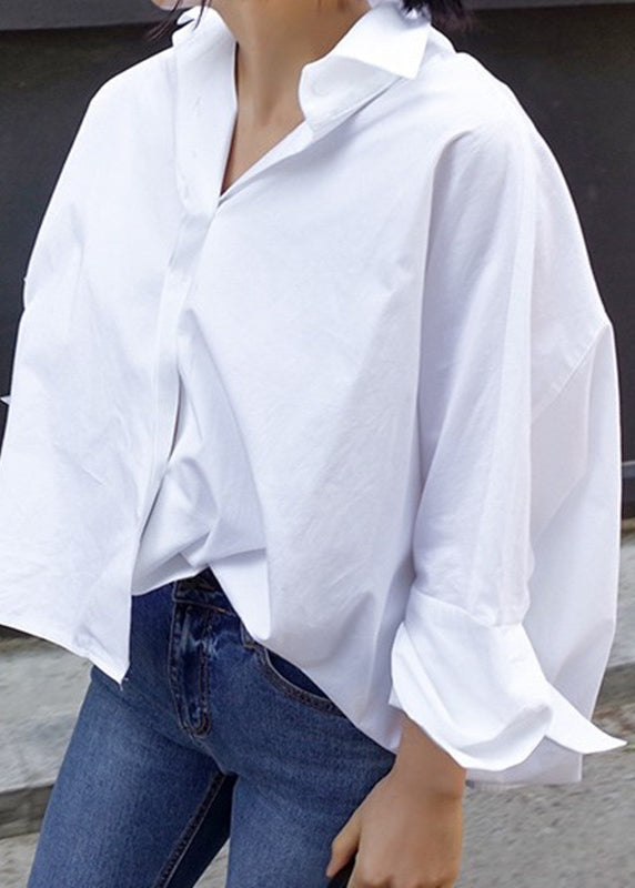 Solid Pan White Peter Shirts Spring Natural Collar