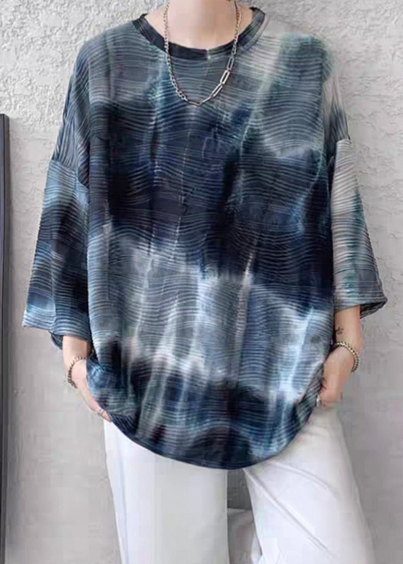 Dye T Sleeve Bracelet Silk O Ice Navy Loose Shirt Tie Mens Neck