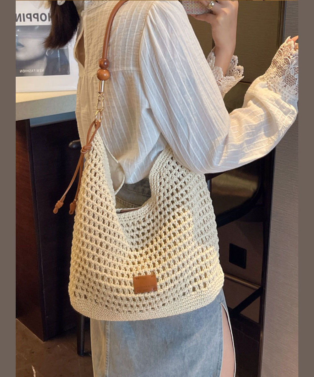 Apricot Bag Shoulder Capacity Straw Large New Woven