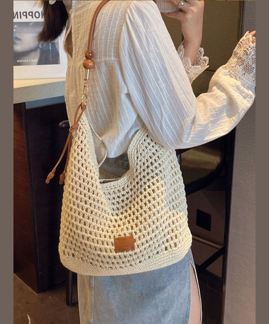 Apricot Bag Shoulder Capacity Straw Large New Woven