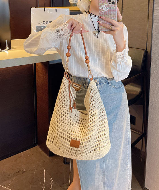 Apricot Bag Shoulder Capacity Straw Large New Woven