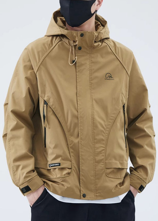 Green Spring Coat Cotton Men New Army Zippered Hooded