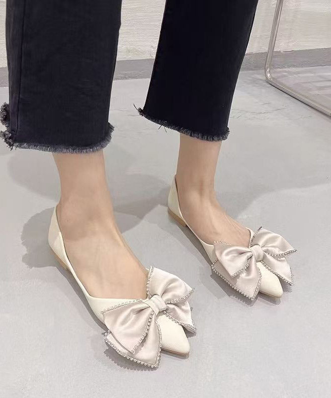 New Flat Comfy Bow Splicing Shoes Black