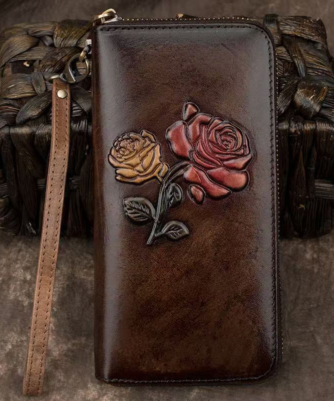 Leather Black Wallet Durable Purse New Embossed Calf