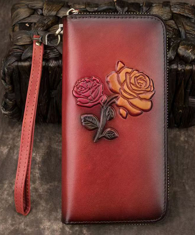 Leather Black Wallet Durable Purse New Embossed Calf