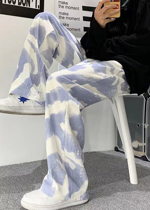 Mens Pants Tie Dye Cotton Casual Clothing New Black Oversized