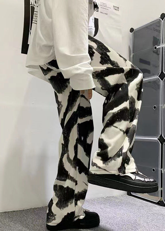 Mens Pants Tie Dye Cotton Casual Clothing New Black Oversized