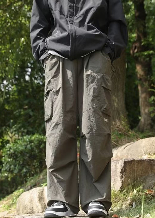 Pants Cotton Pockets Black Spring Solid Men New