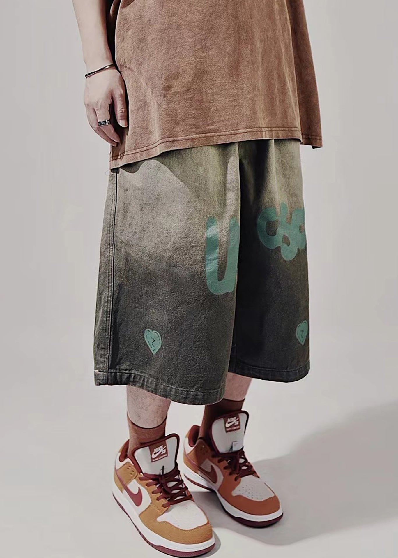 Up Elastic Waist Mens Print Blue Summer Lace New Shorts