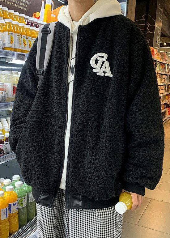 New Blue Wear On Both Sides Thick Patchwork Faux Leather Mens Coat Spring TC005